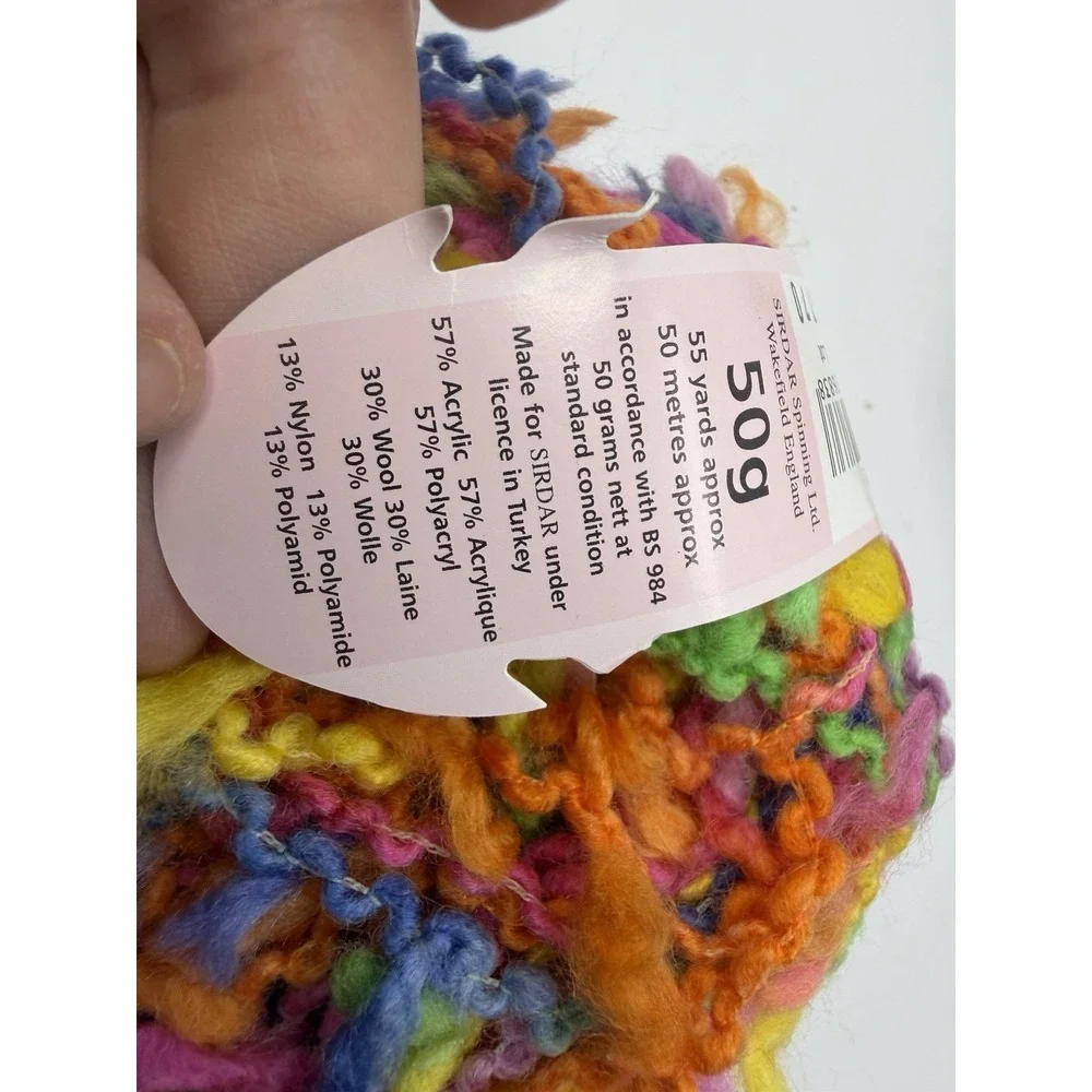 Sirdar Curly Wurly Wool Blend Chunky Boucle Yarn Rainbow Multicolor Lot Of 4